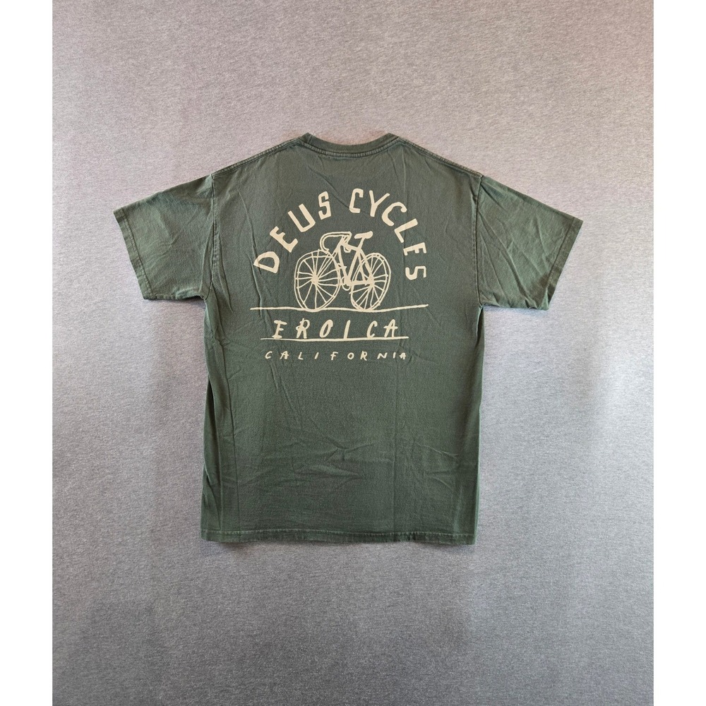 Deus Ex Machina T-Shirt Mens Medium Olive Green Deus Cycles Eroica California